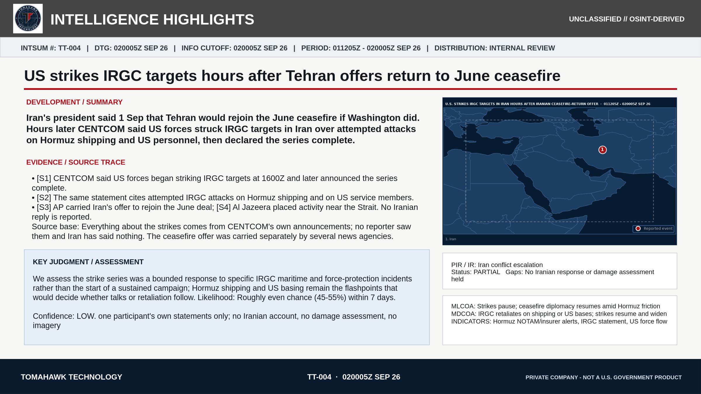 US strikes IRGC targets hours after Tehran offers return to June ceasefire
