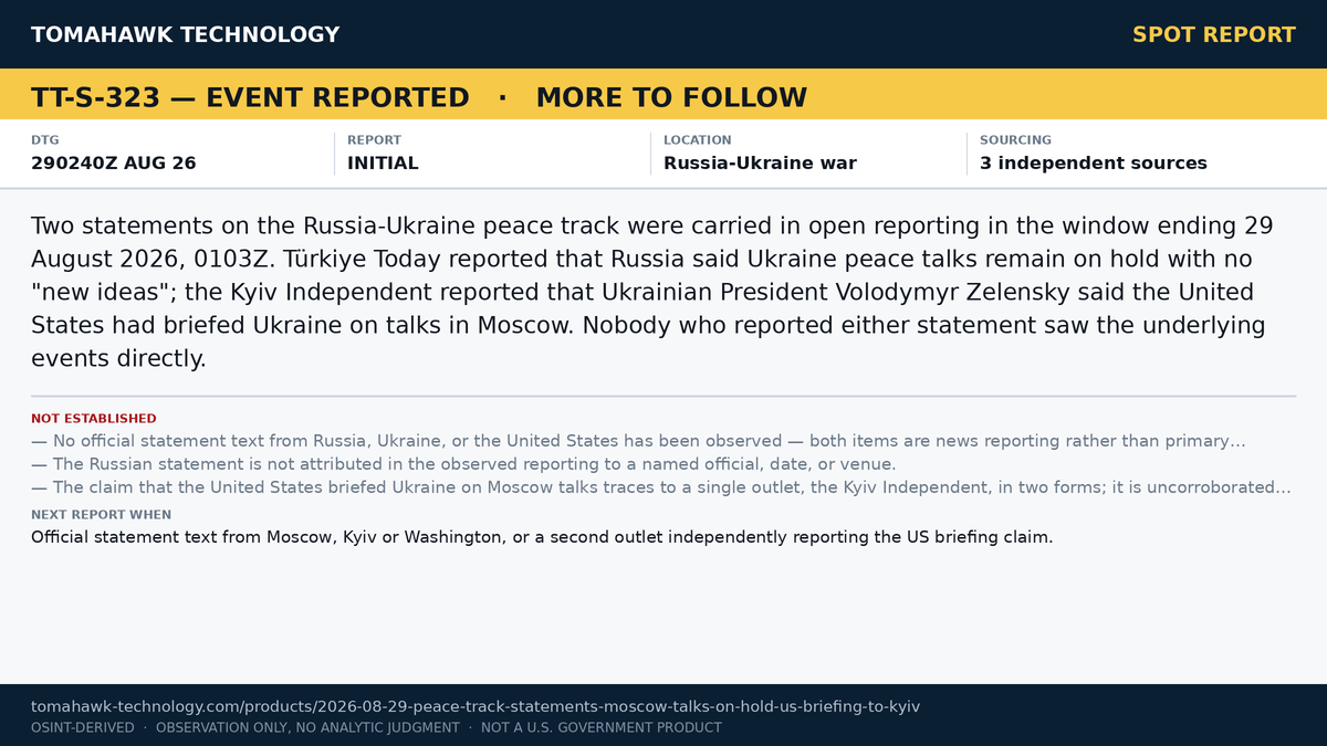 Russia Says Ukraine Peace Talks Remain On Hold; Zelensky Says US Briefed Kyiv On Moscow Contacts